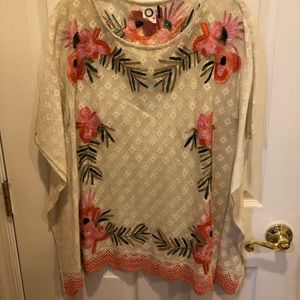 Beautiful floral Lace Kimono/Poncho Type Blouse